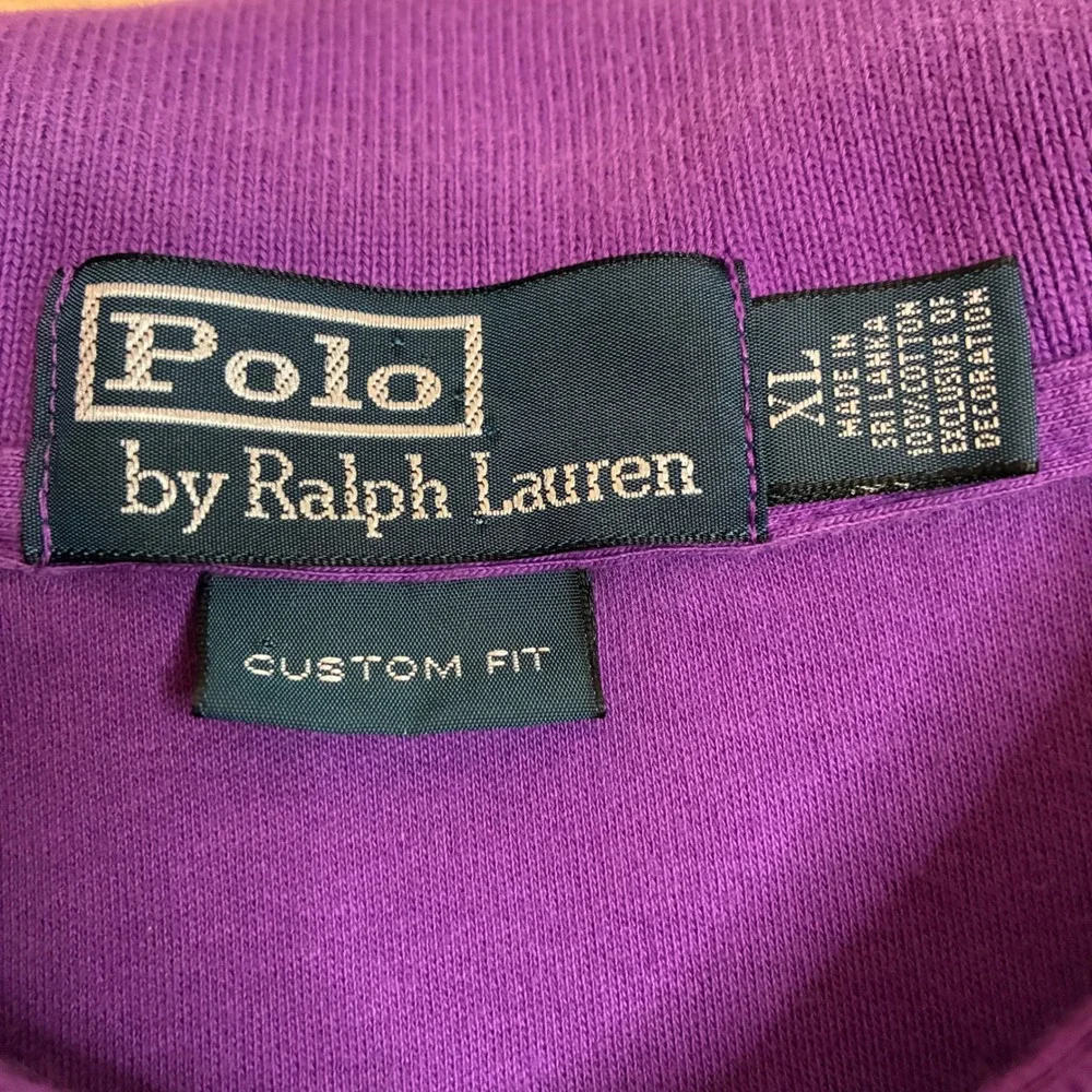Polo Ralph Lauren Mens XL Custom Fit Purple Short Sleeve Cotton Pique Polo Shirt